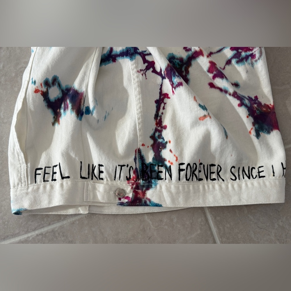 *NWOT* - WREN & GLORY COLORFUL SPLATTER DENIM JACKET - Picture 8 of 12